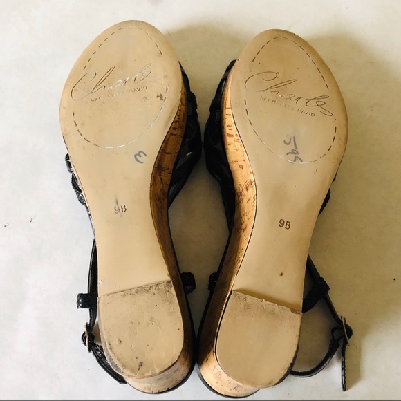 Charles David Black Wedge Sandals - Picture 8 of 8